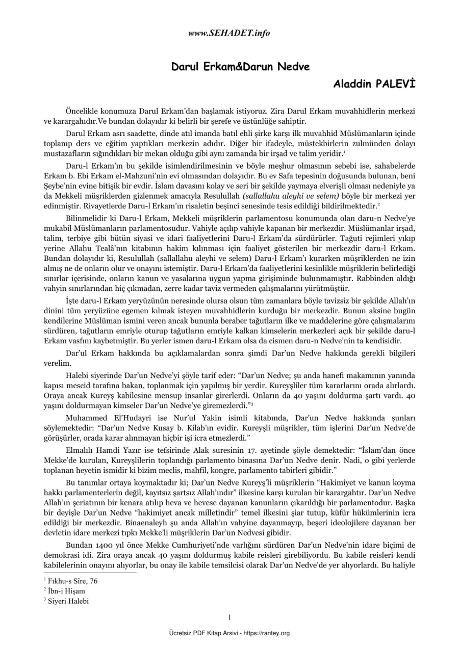 ve Darun Nedve Aladdin PALEVİ Ebu Abdulmumin Tekin Mıhçı kapak görseli