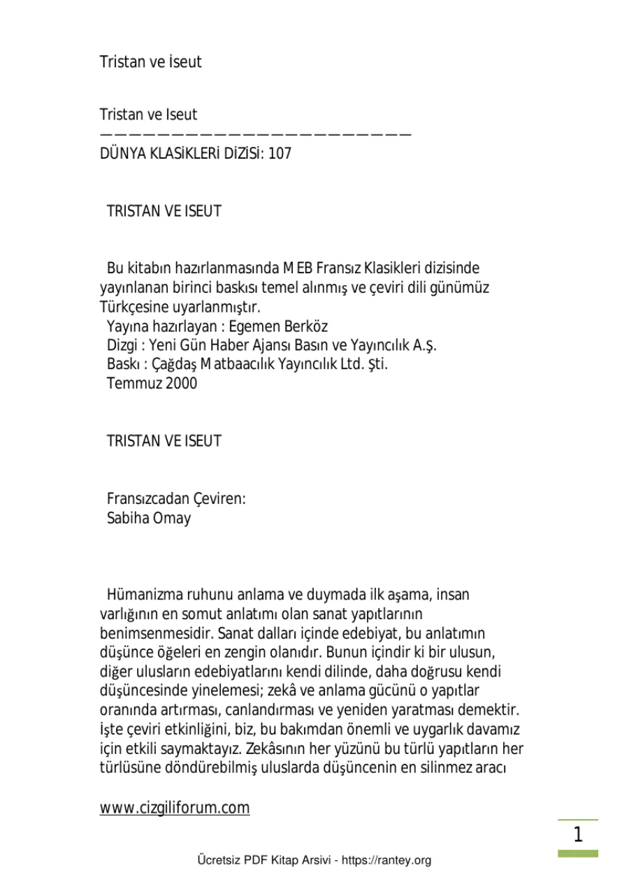 ve Iseut kapak görseli