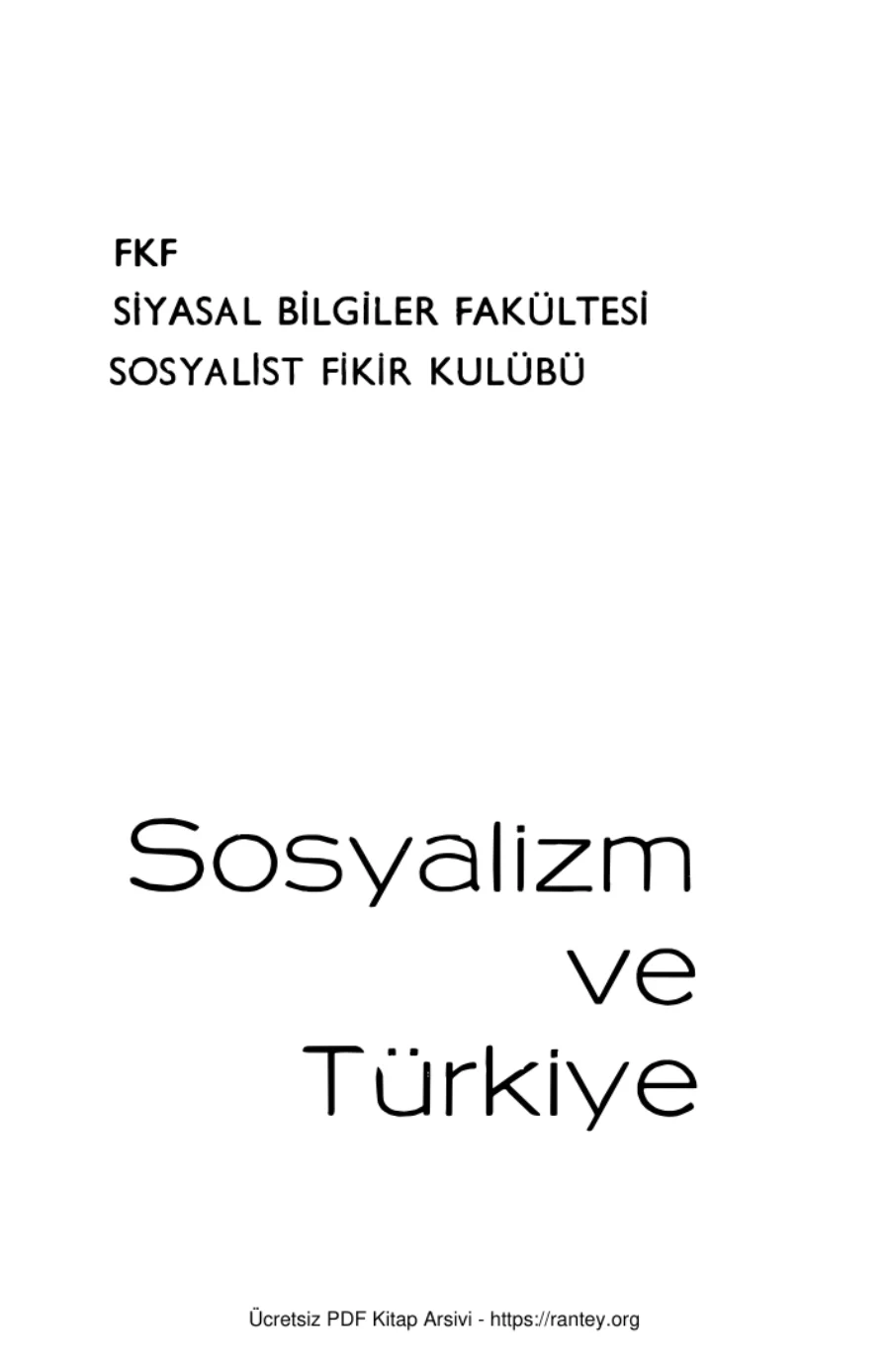 ve Türkiye SBFSFK Yayınları kapak görseli