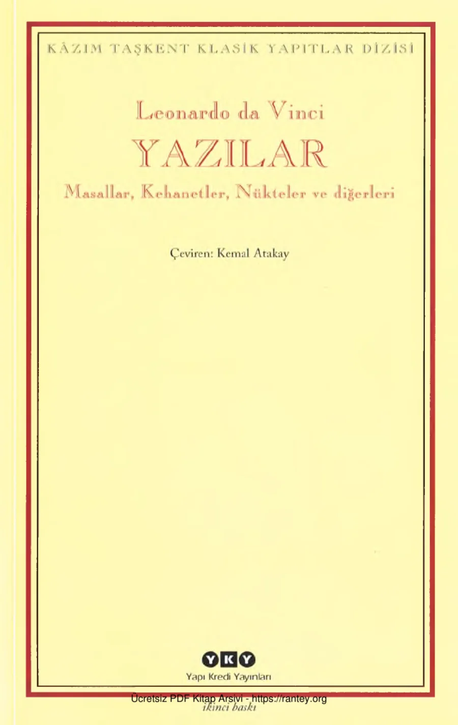 Vinci Yazılar kapak görseli