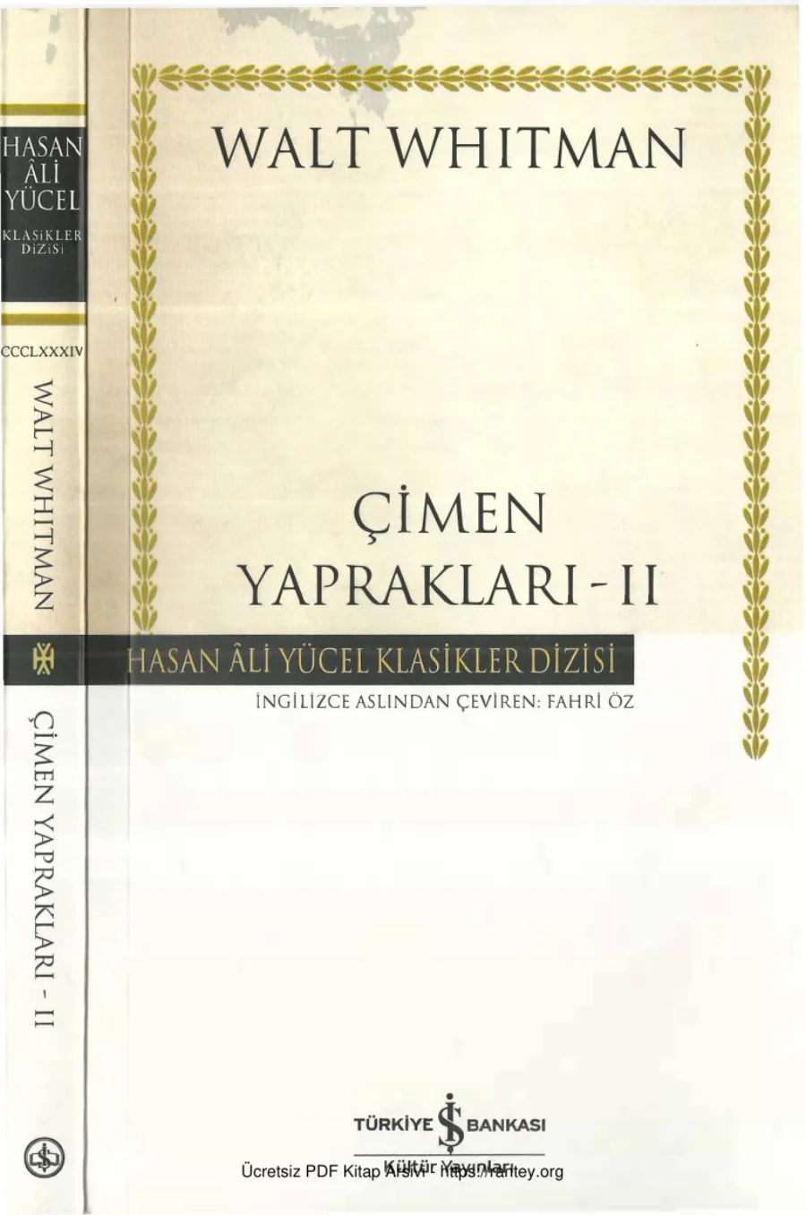 Walt Whitman Çimen Yaprakları II kapak görseli