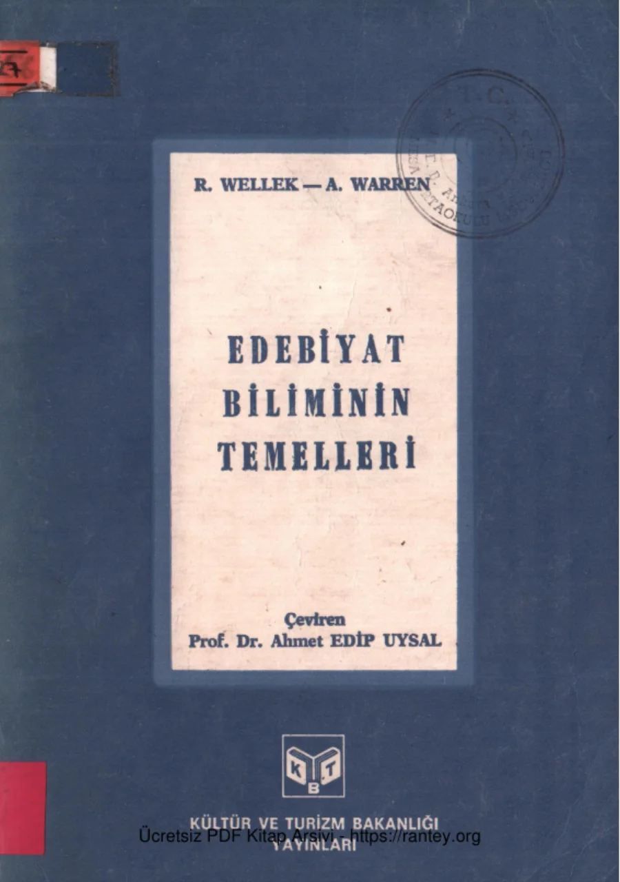 Warren Edebiyat Biliminin Temelleri Kültür Bakanlığı Yayınları kapak görseli