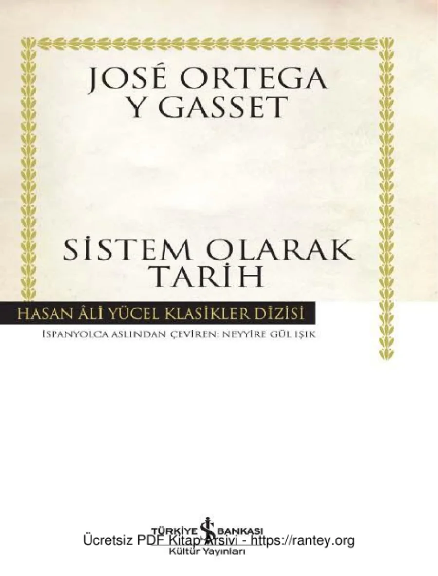 Y Gasset Sistem Olarak Tarih kapak görseli