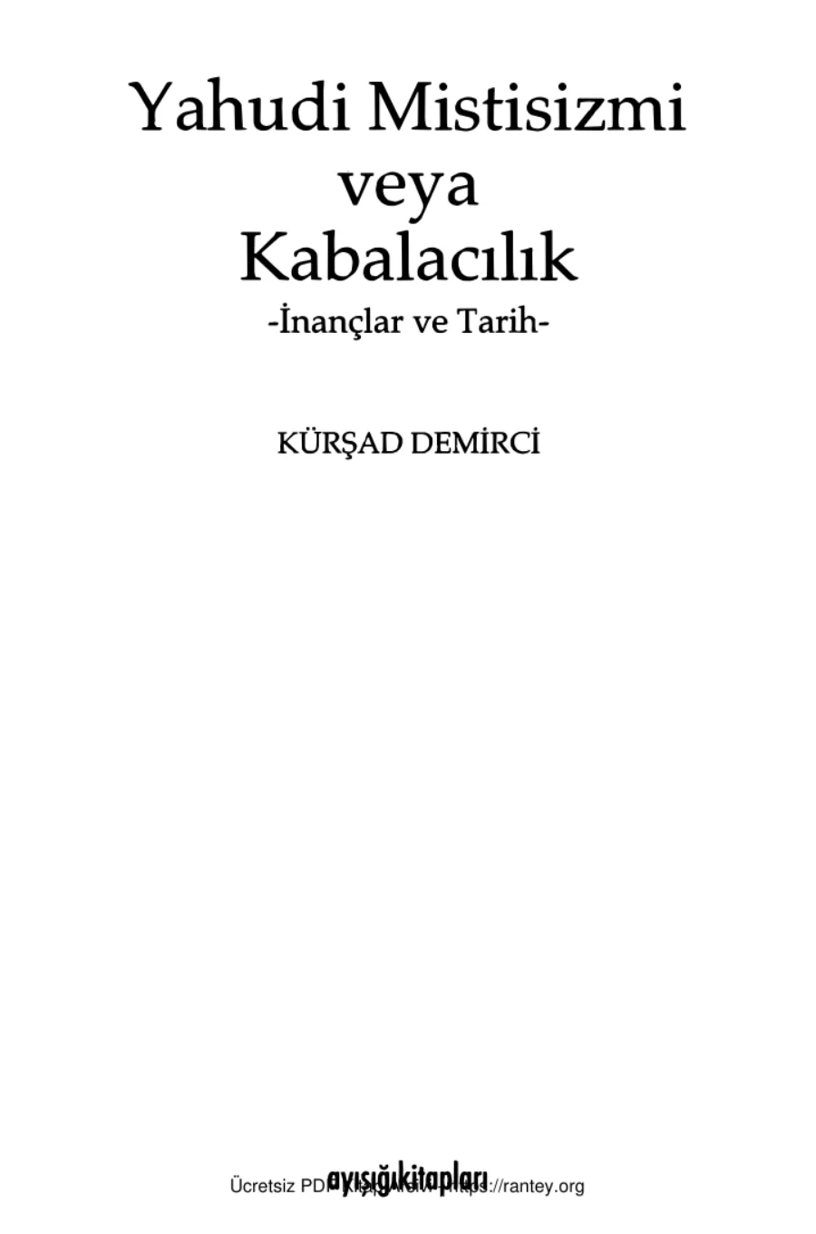 Yahudi Mistisizmi veya Kabalacılık kapak görseli