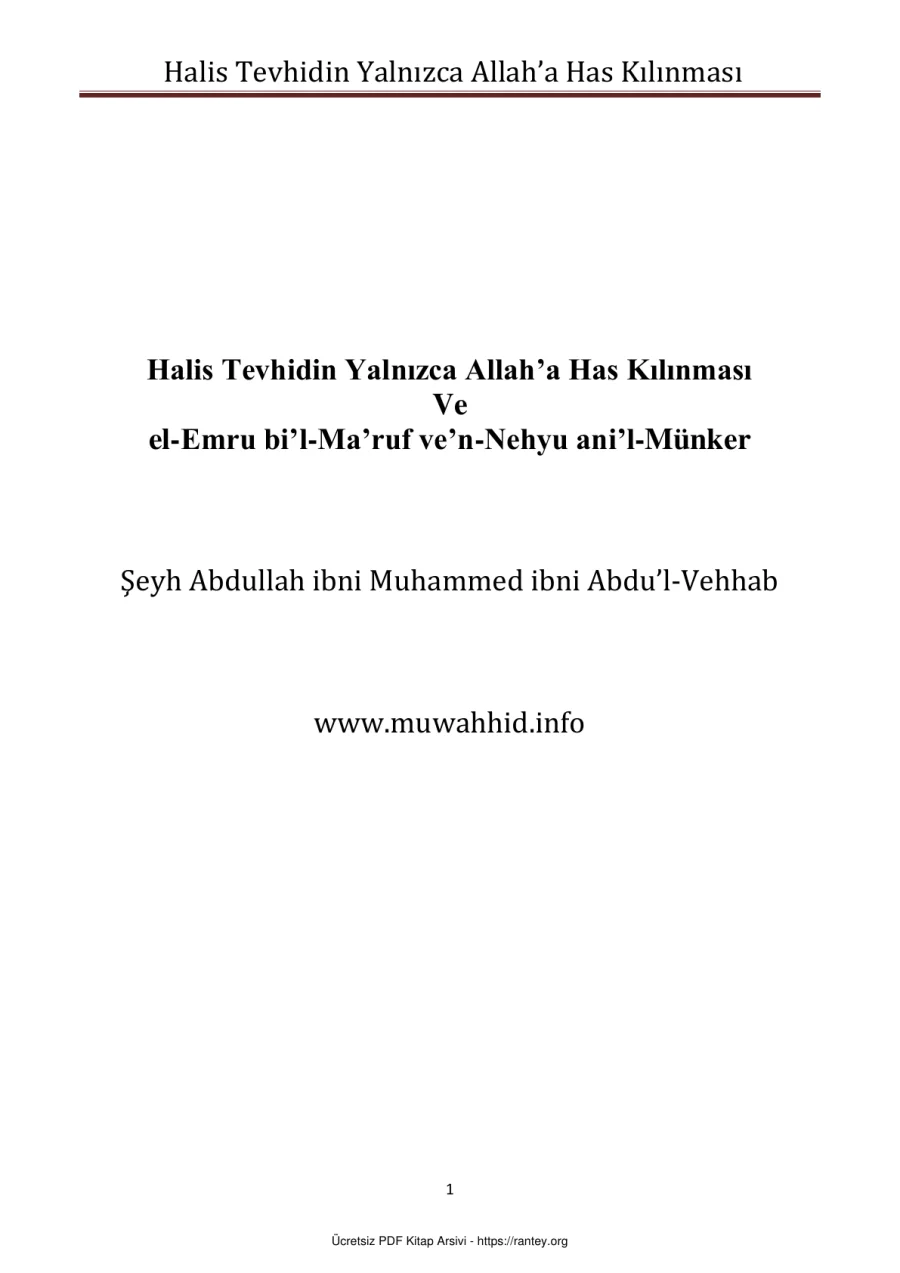 Yalnızca Allaha Has Kılınması Ebu Abdulmumin Tekin Mıhçı kapak görseli