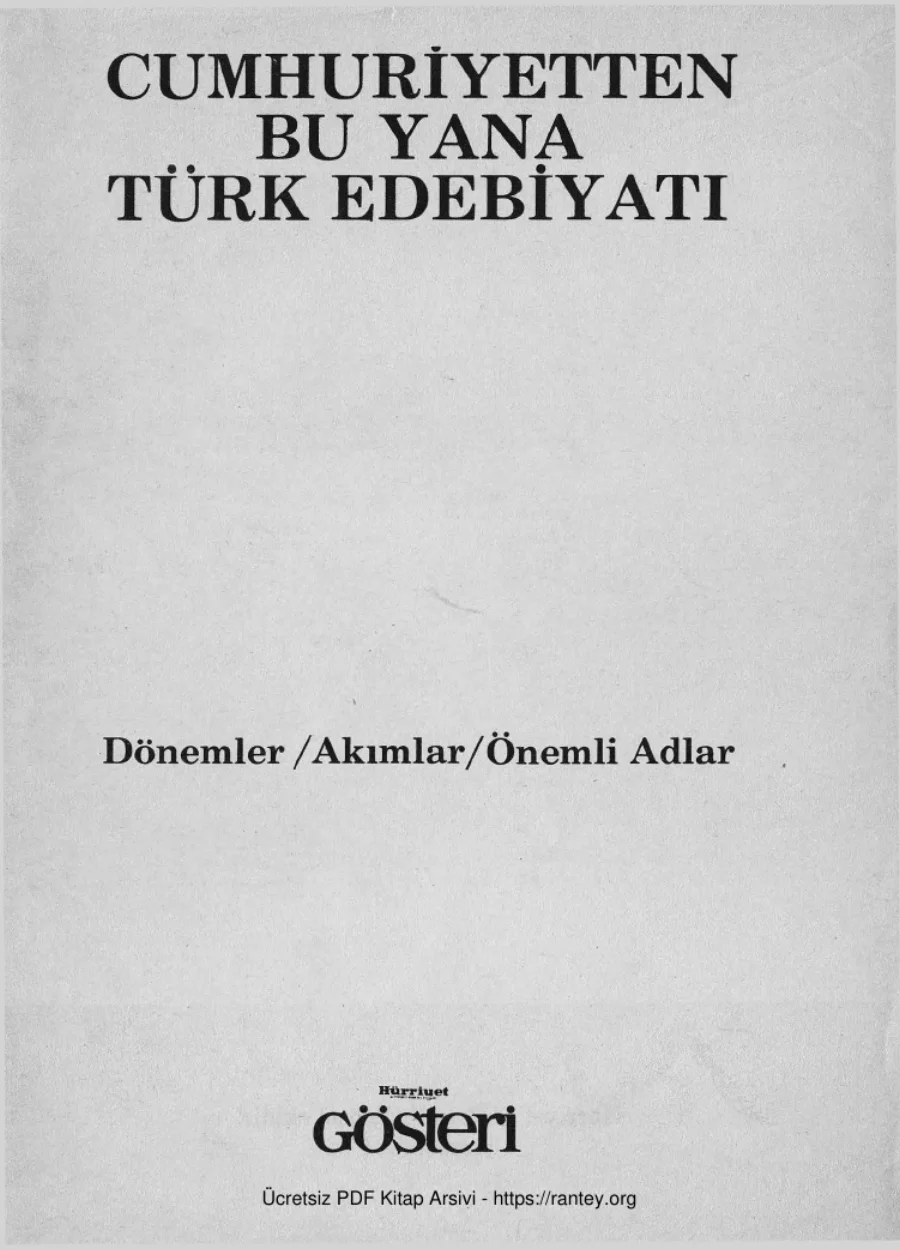 Yana Türk Edebiyatı Dönemler Akımlar Önemli Adlar Hürriyet Gösteri Yayınları kapak görseli
