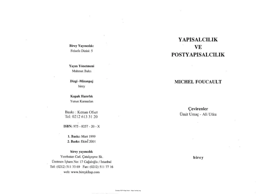 Yapısalcılık ve Postyapısalcılık kapak görseli