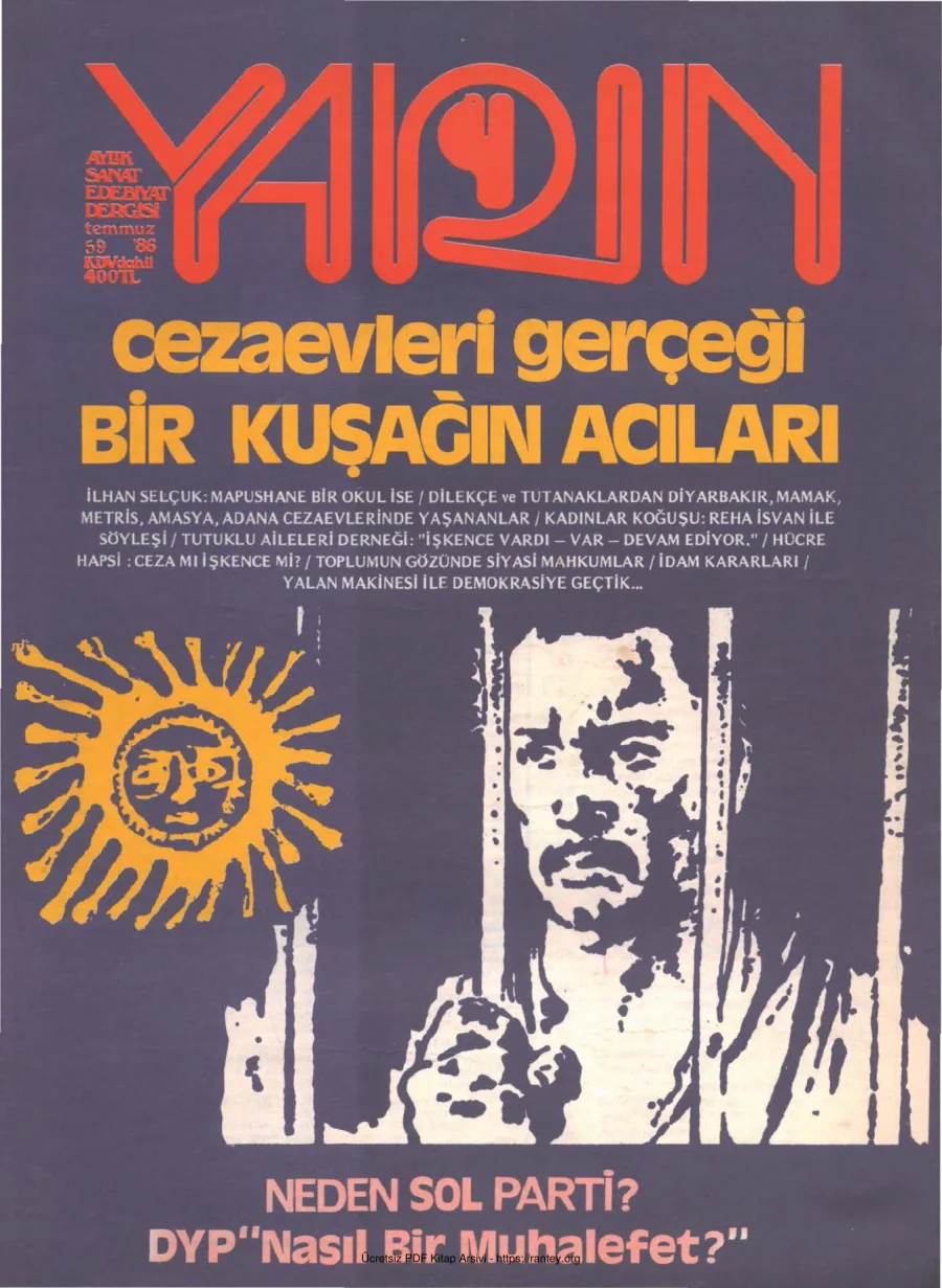 Yarın Sayı 59 Temmuz 1986 kapak görseli