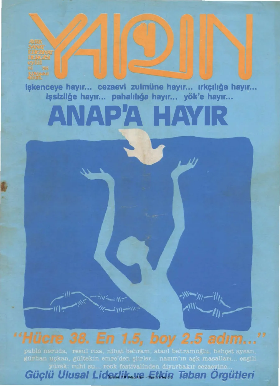 Yarın Sayı 61 Eylül 1986 kapak görseli