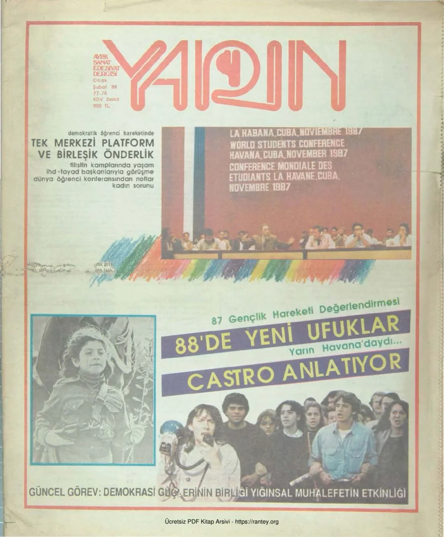 Yarın Sayı 77 78 Ocak Şubat 1988 kapak görseli