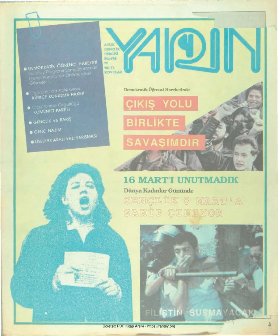 Yarın Sayı 79 Mart 1988 kapak görseli