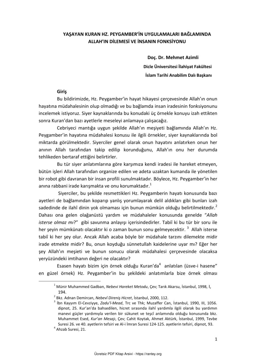 YAŞAYAN KURAN HZ PEYGAMBERİN UYGULAMALARI BAĞLAMINDA Ebu Abdulmumin Tekin Mıhçı kapak görseli