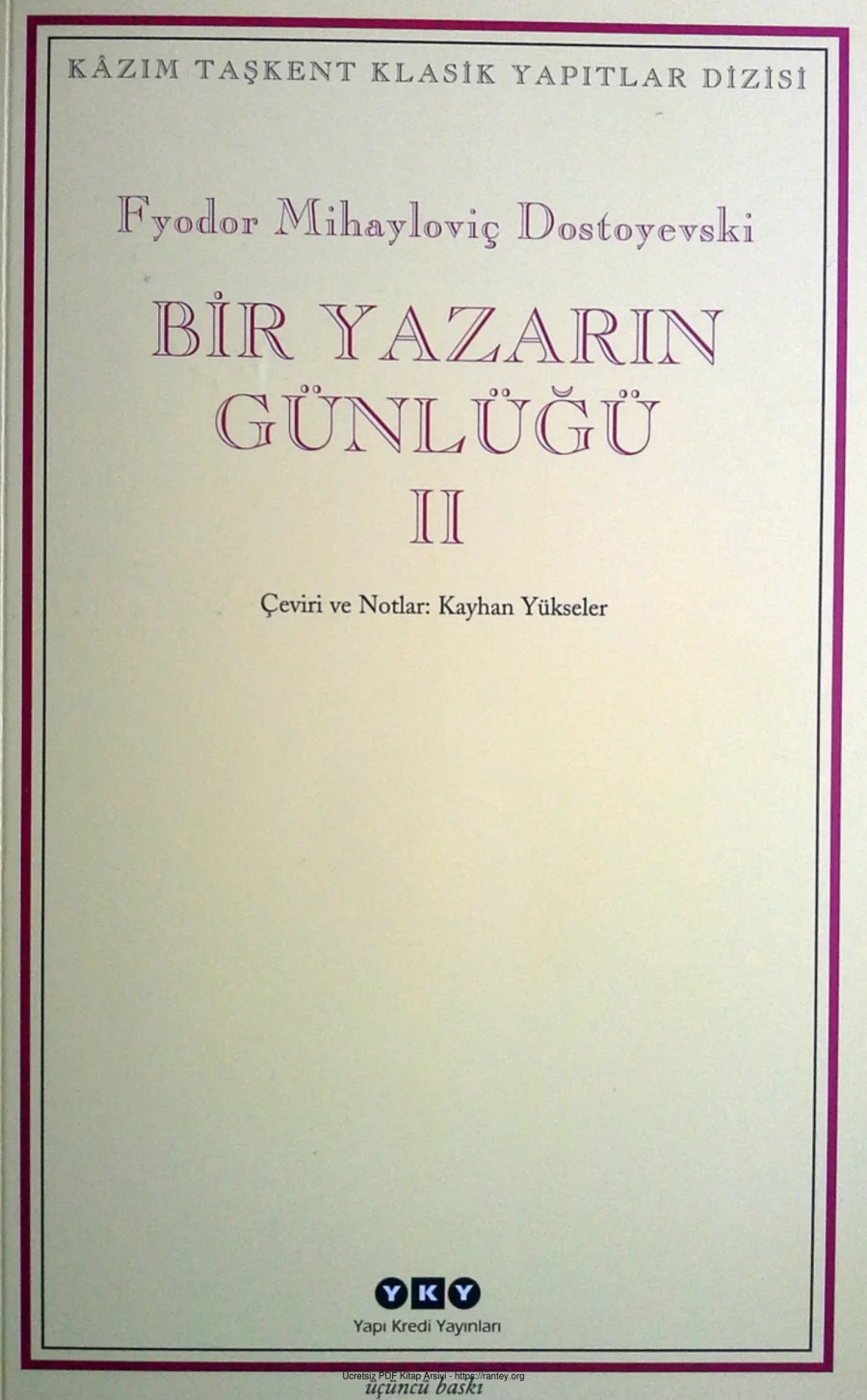 Yazarın Günlüğü 2 İş Bankası Yayınları kapak görseli