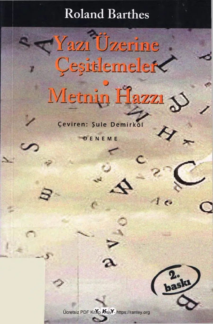 Yazı Üzerine Çeşitlemeler Metnin Hazzı kapak görseli