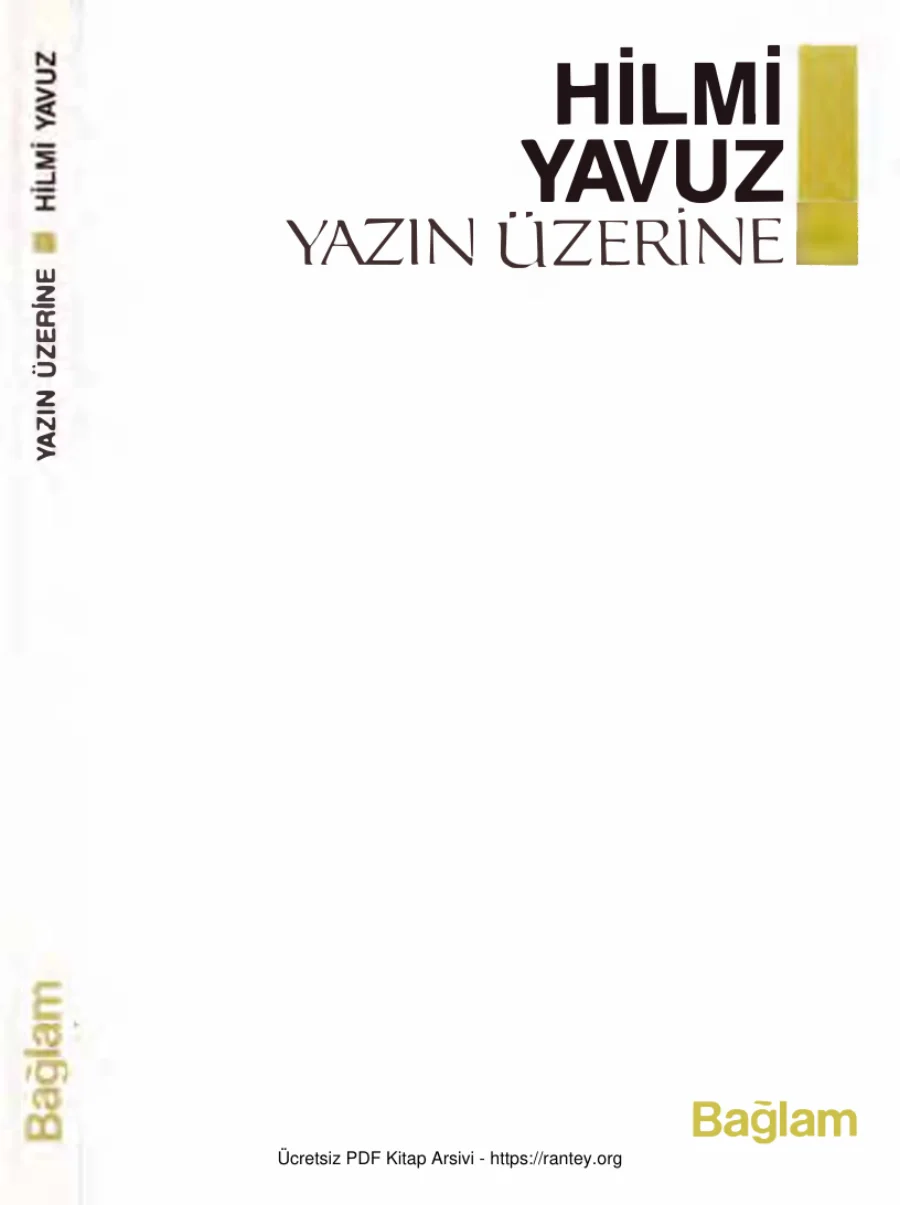 Yazın Üzerine Bağlam Yayınları kapak görseli