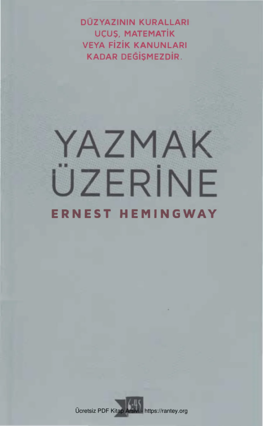 Yazmak Üzerine Altıkırkbeş Yayınları kapak görseli