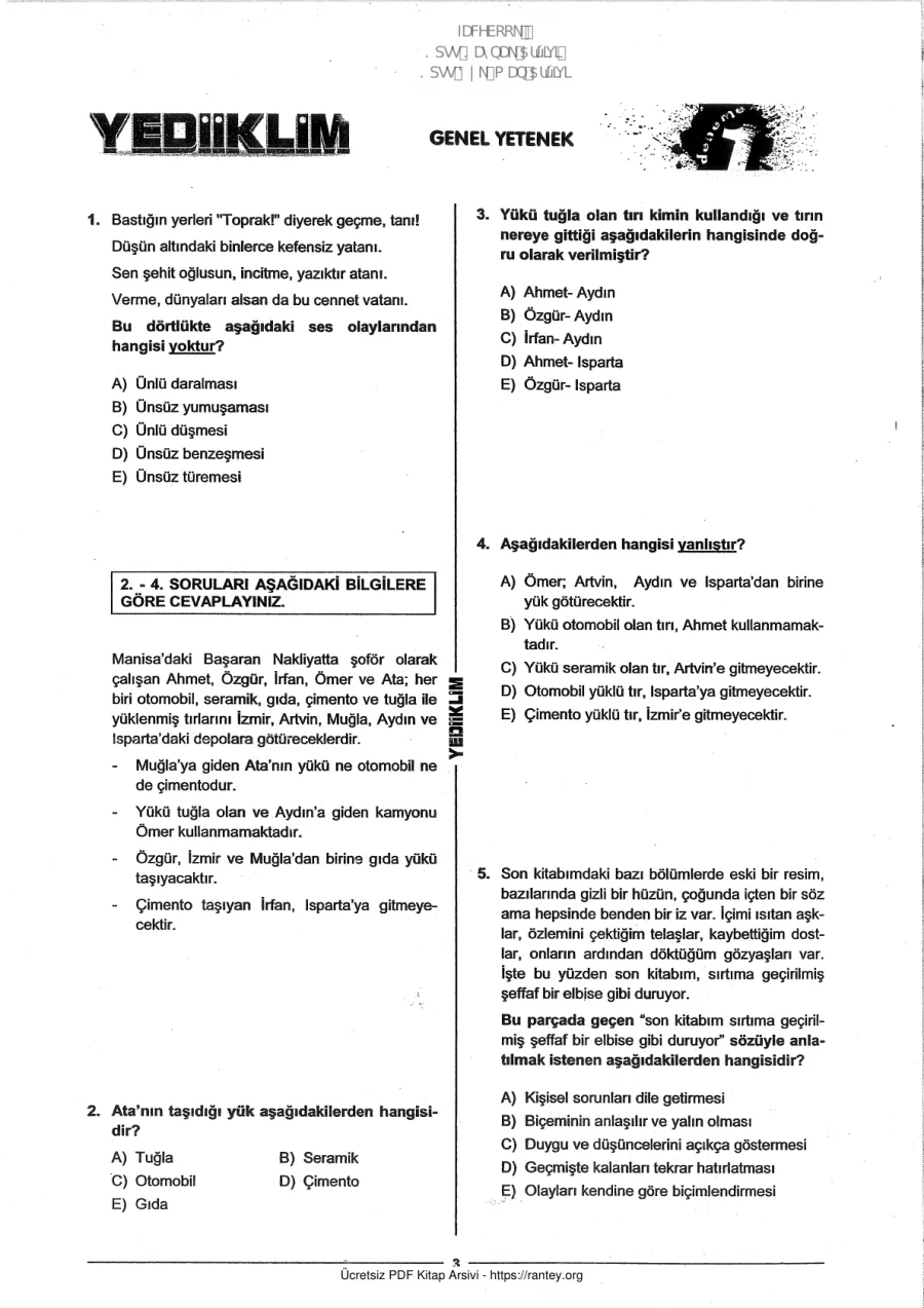 Yediiklim 2014 TG 1 GyGk kapak görseli