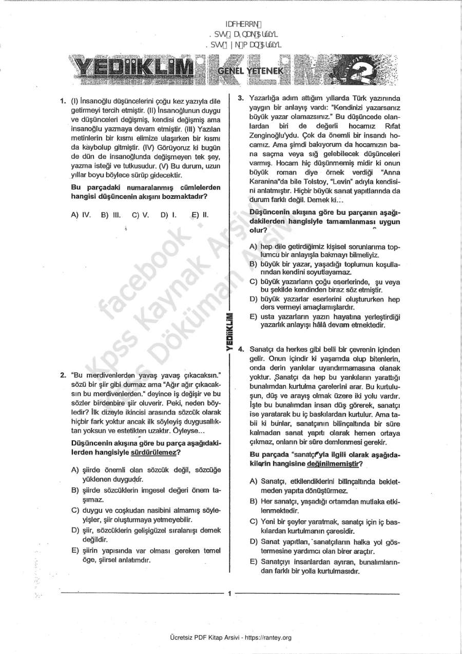 Yediiklim 2014 TG 2 GyGk kapak görseli