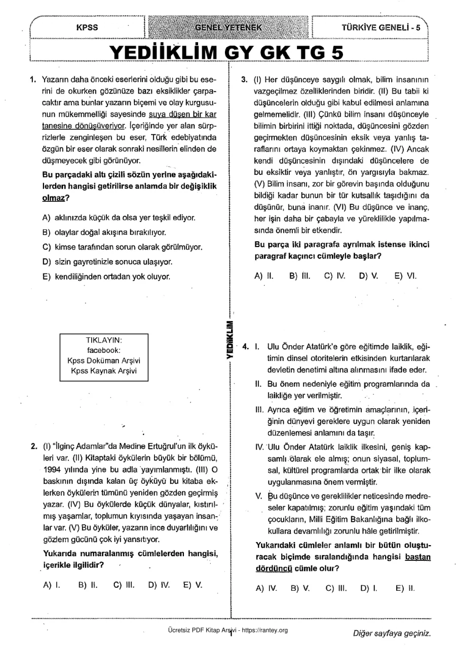 Yediiklim 2018 Tg5 GyGk kapak görseli