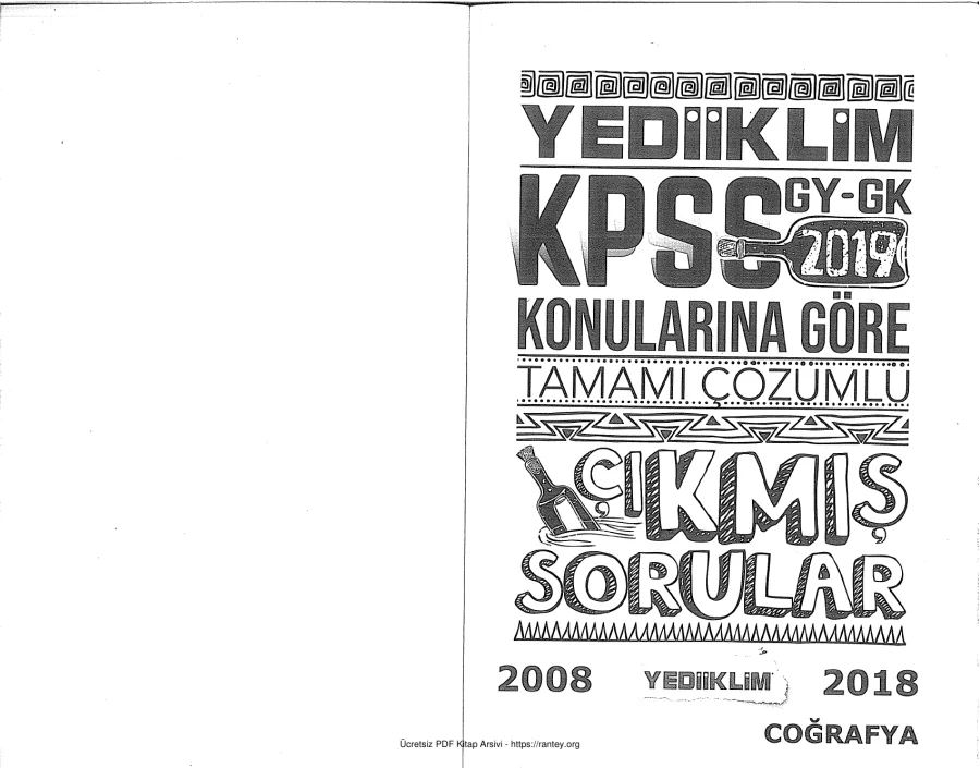 YEDİİKLİM GK GY 2008 2018 COĞRAFYA ÇÖZÜMLÜ ÇIKMIŞ SORULAR kapak görseli