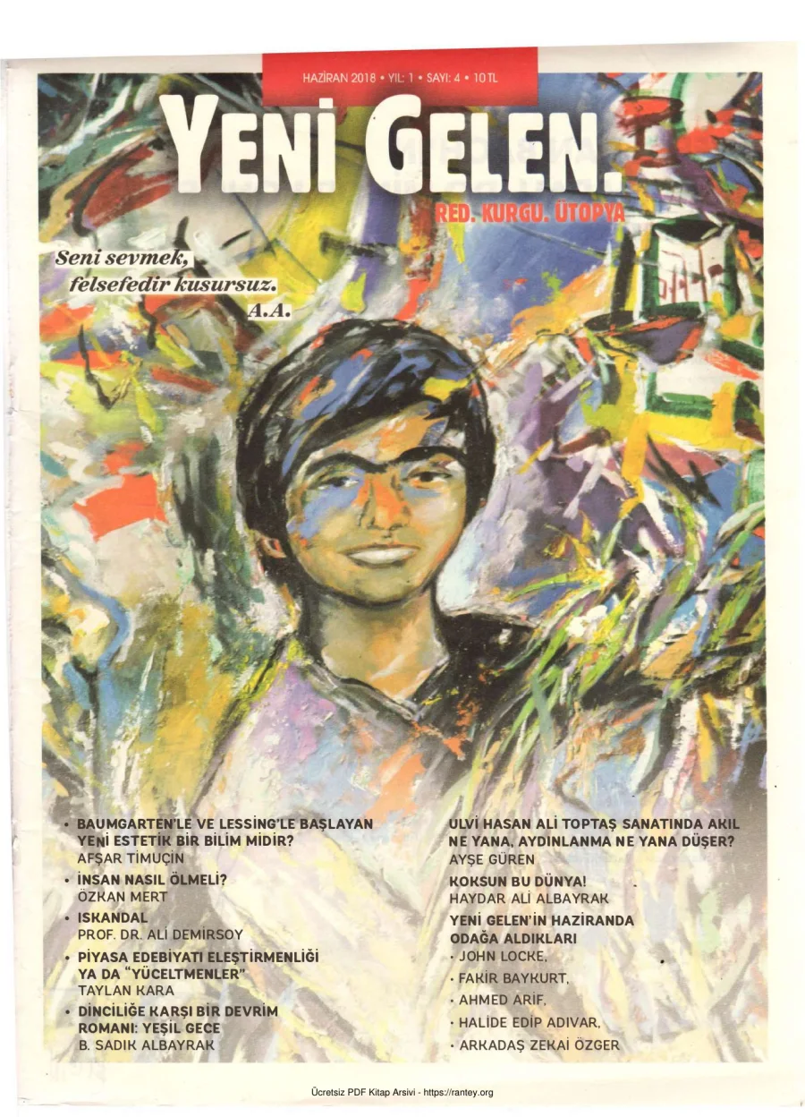 Yeni Gelen Sayı 004 Haziran 2018 kapak görseli