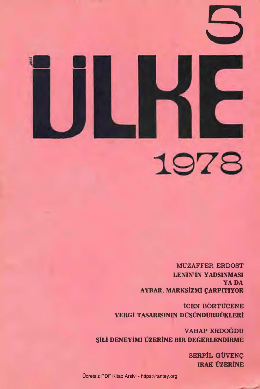 Yeni Ülke Sayı 5 Ekim Kasım Aralık 1978 kapak görseli