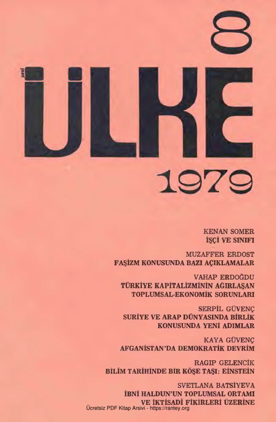 Yeni Ülke Sayı 8 Temmuz Ağustos Eylül 1979 kapak görseli