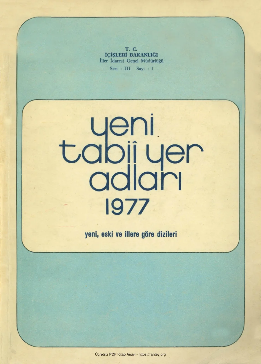 Yeradları 1977 İçişleri Bakanlığı kapak görseli