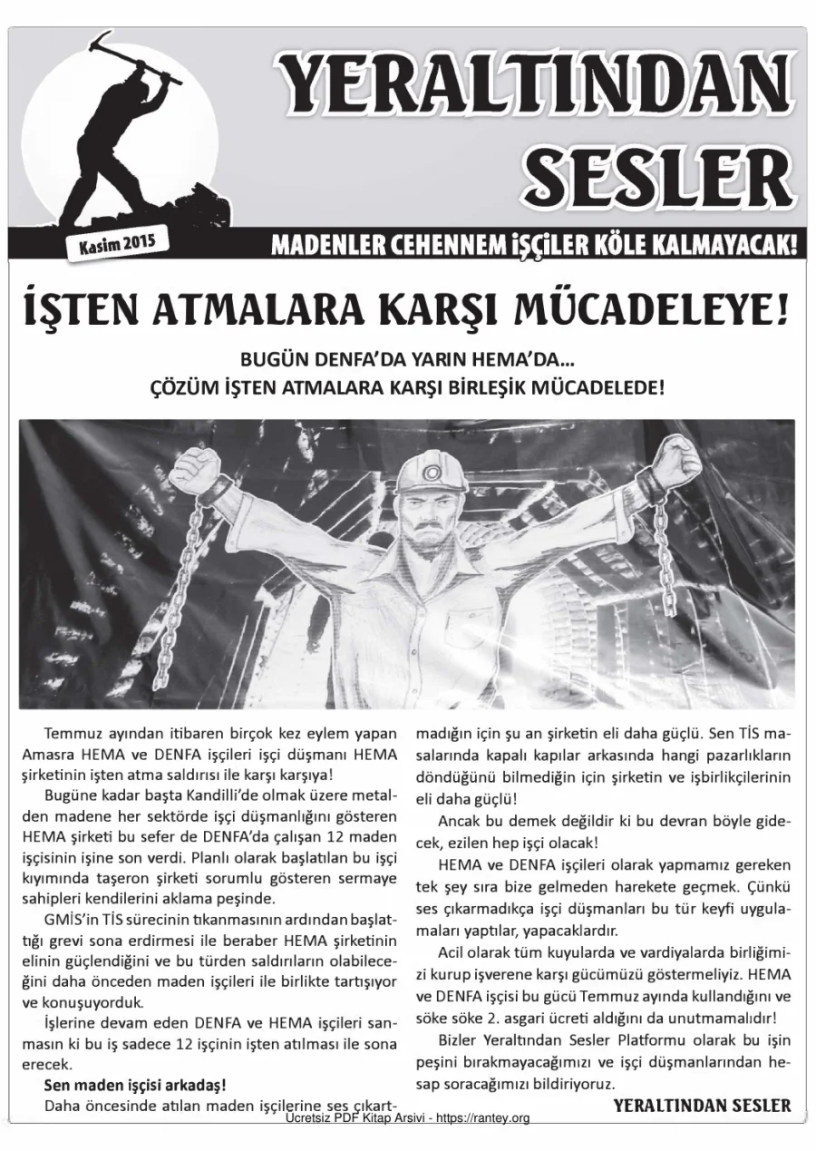 Yeraltından Sesler - Kasım 2015 kapak görseli