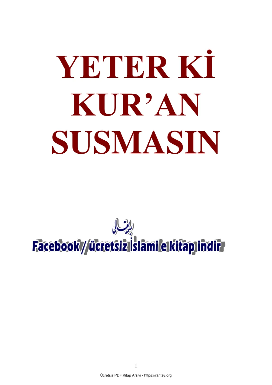 YETER Kİ KUR AN SUSMASIN Ebu Abdulmumin Tekin Mıhçı kapak görseli