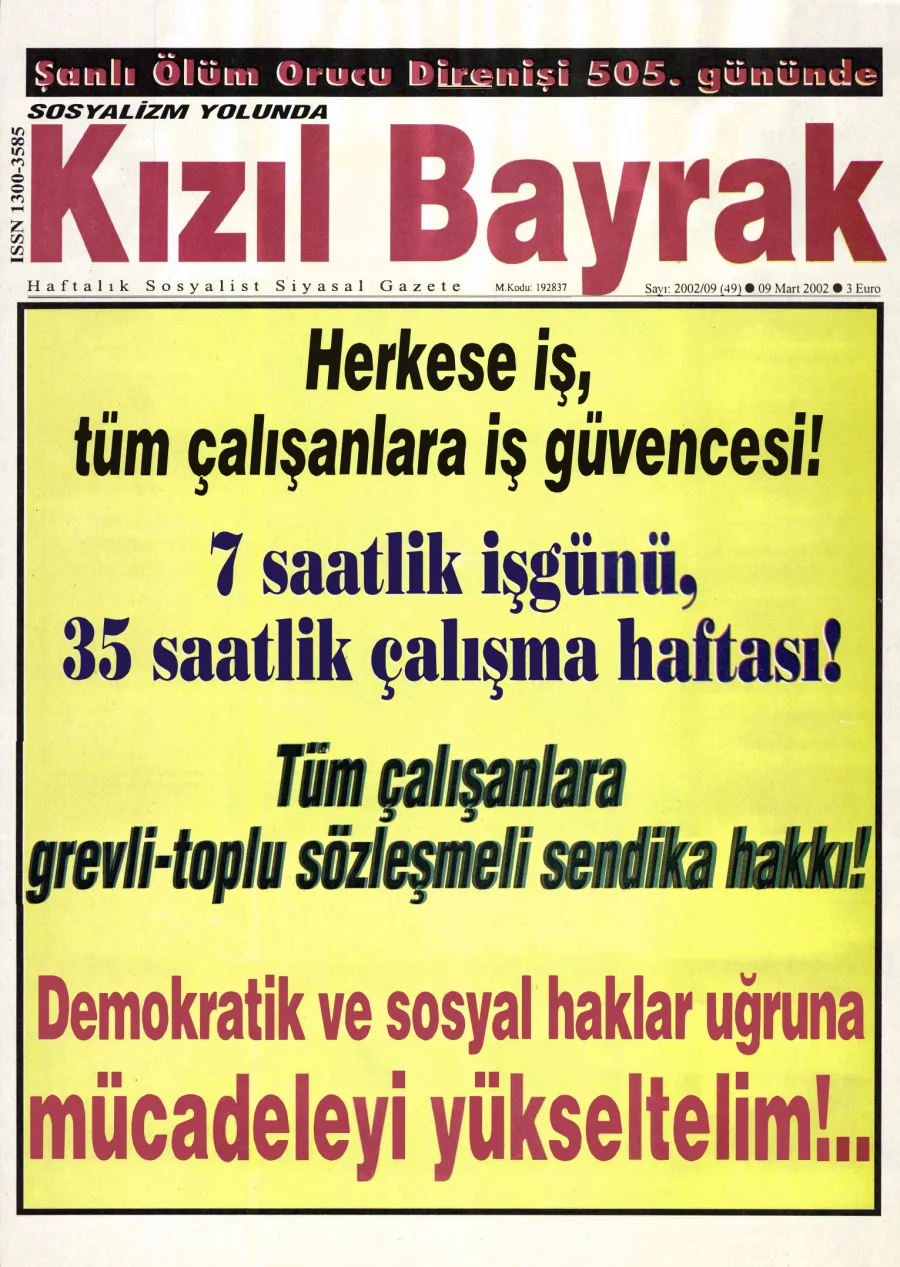Yıl 2002 Sayı 09 9 Mart kitap kapağı