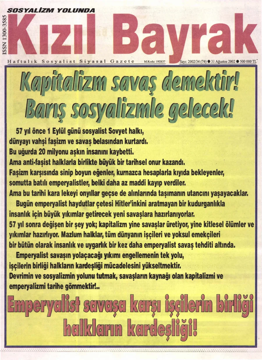 Yıl 2002 Sayı 34 31 Agustos kapak görseli