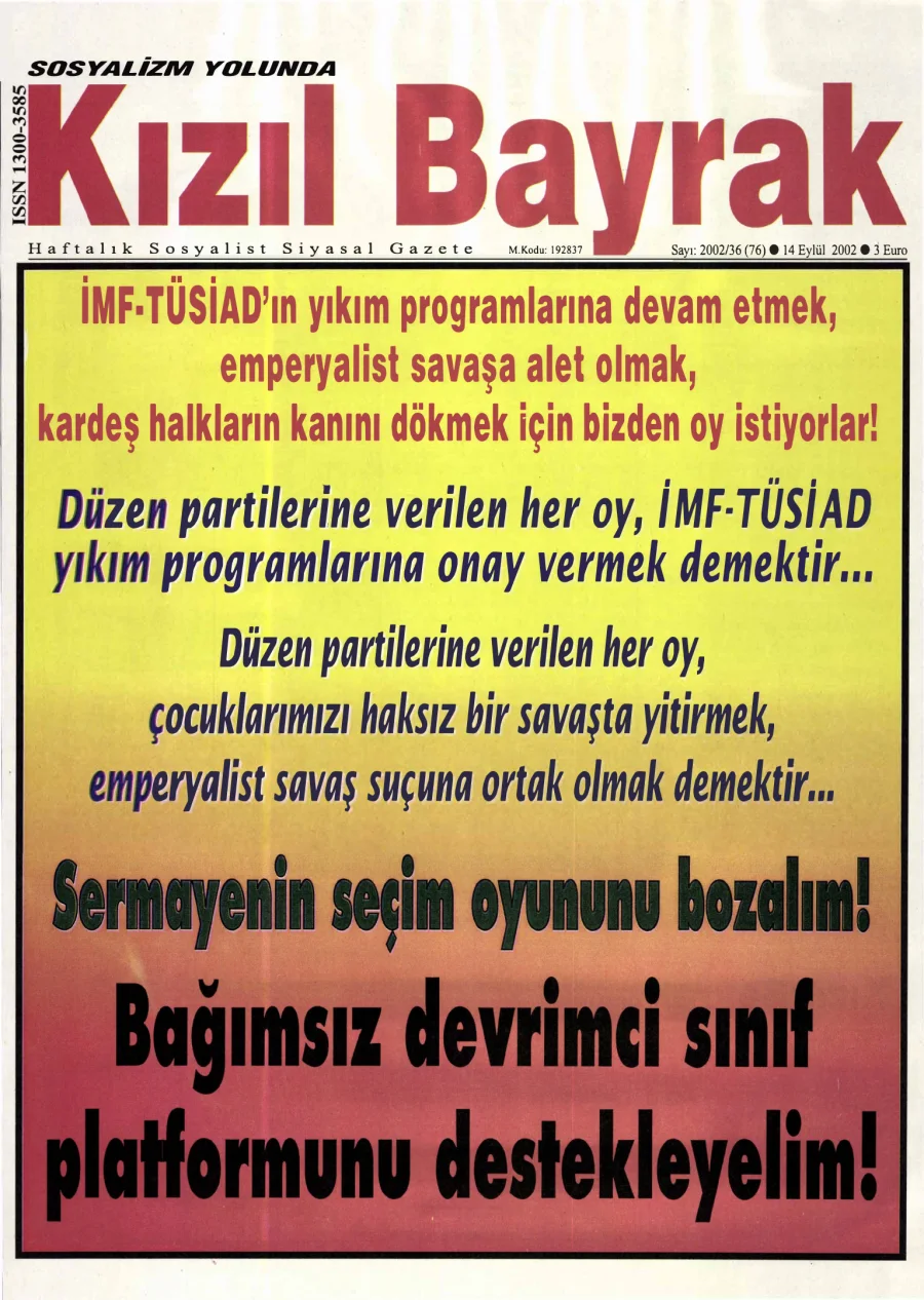 Yıl 2002 Sayı 36 14 Eylul kitap kapağı