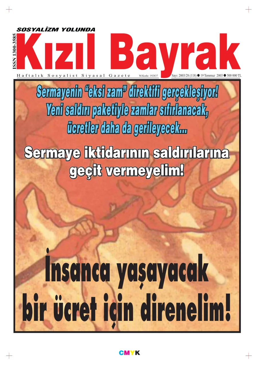 Yıl 2003 Sayı 28 19 Temmuz kitap kapağı