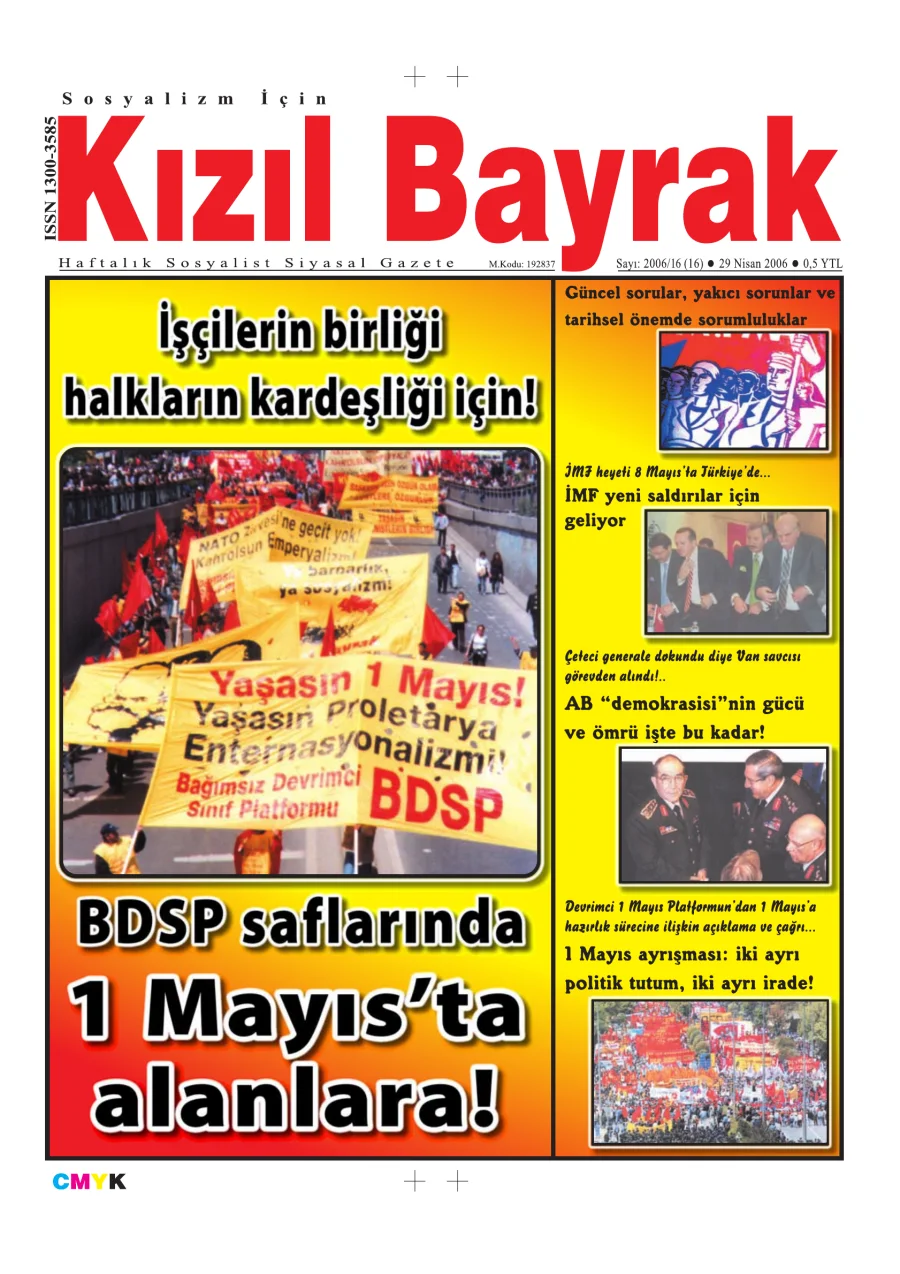 Yıl 2006 Sayı 16 29 Nisan kapak görseli