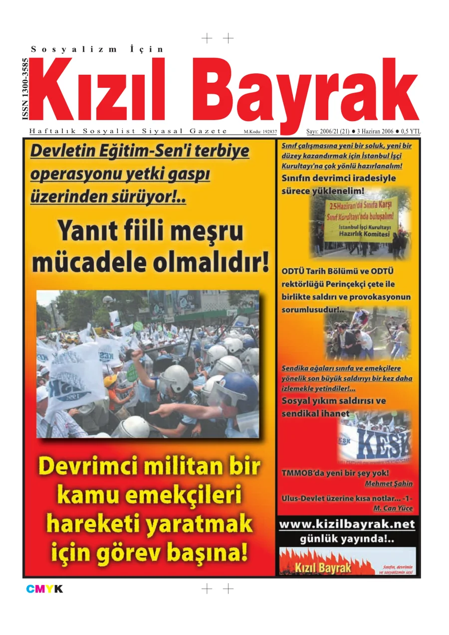 Yıl 2006 Sayı 21 3 Haziran kitap kapağı