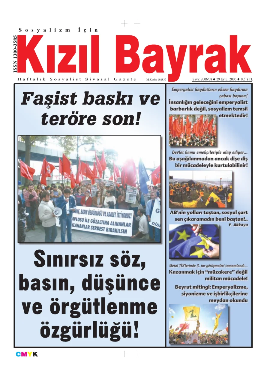 Yıl 2006 Sayı 38 29 Eylül kapak görseli