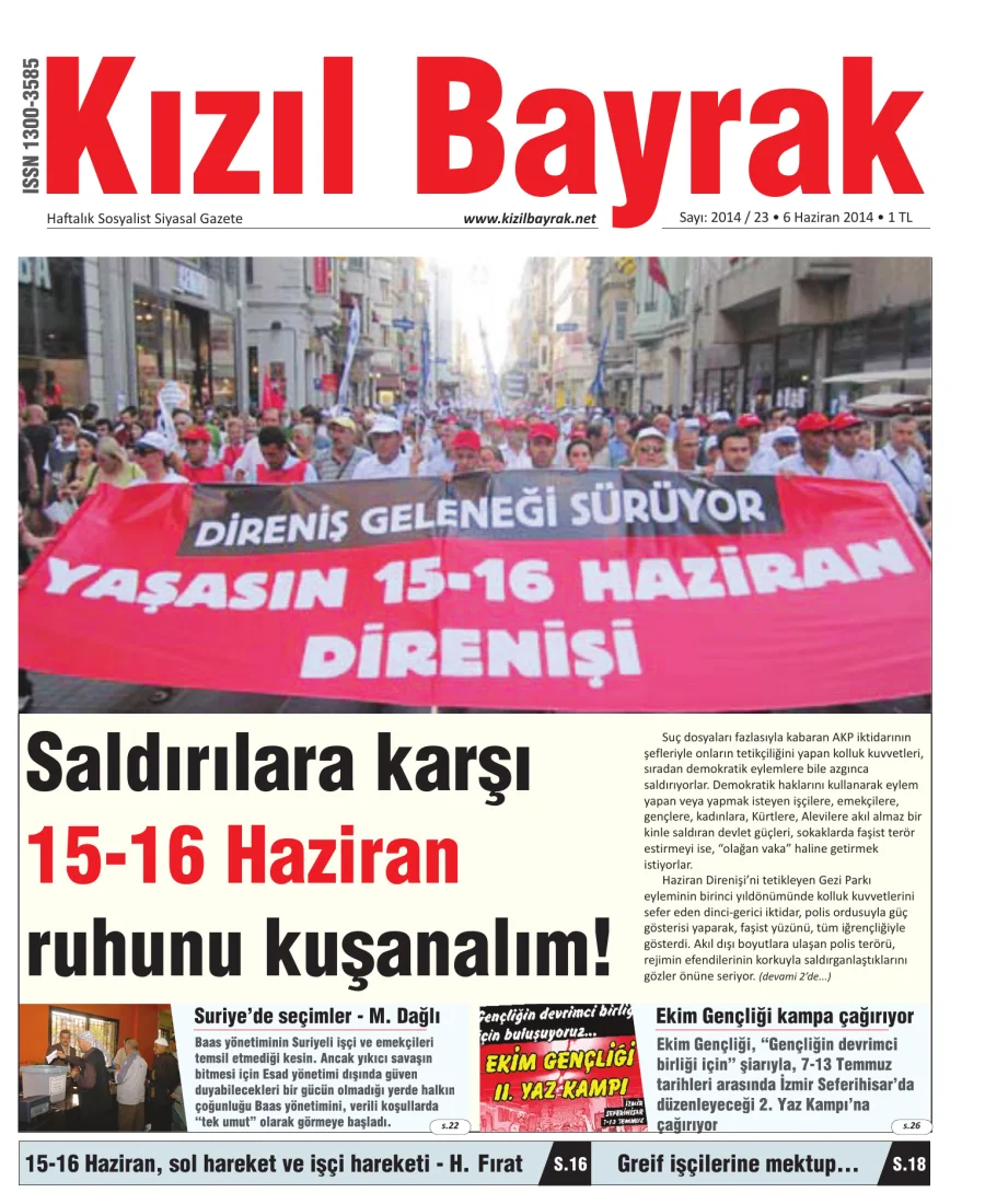 Yıl 2014 Sayı 23 06 Haziran kapak görseli