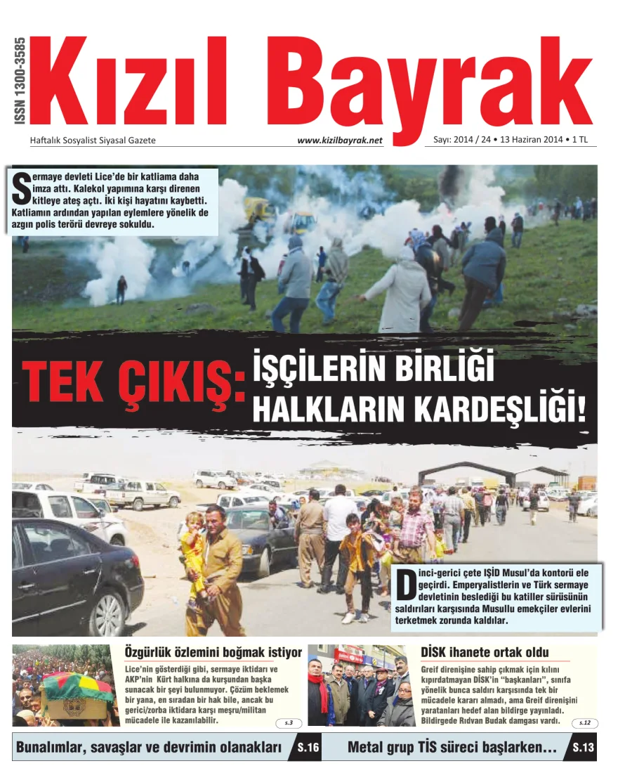 Yıl 2014 Sayı 24 13 Haziran kapak görseli