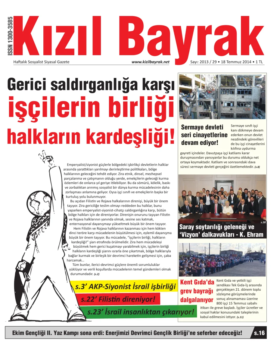Yıl 2014 Sayı 29 18 Temmuz kapak görseli