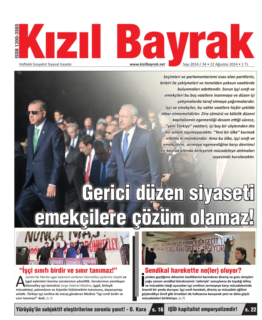 Yıl 2014 Sayı 34 22 Ağustos kapak görseli