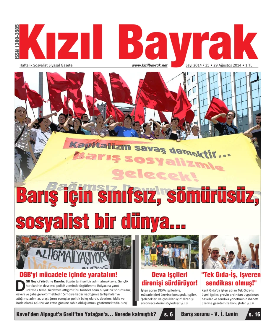 Yıl 2014 Sayı 35 29 Ağustos kapak görseli