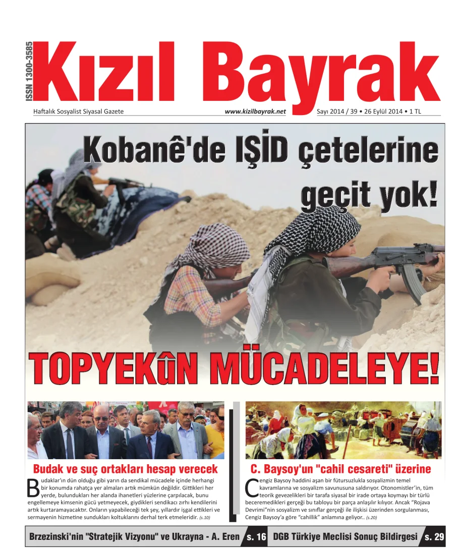 Yıl 2014 Sayı 39 26 Eylül kapak görseli