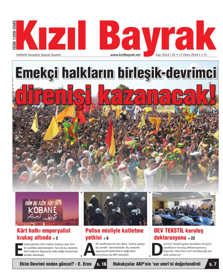 Yıl 2014 Sayı 41 17 Ekim kapak görseli