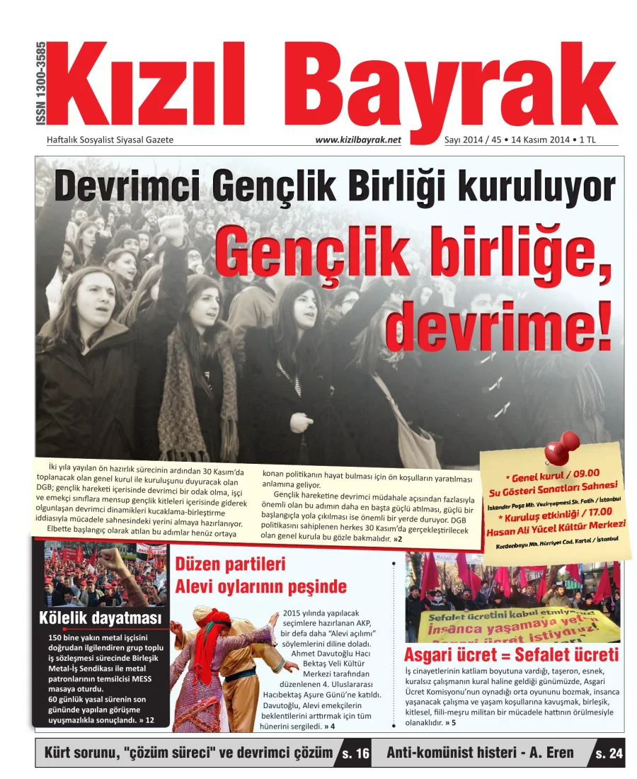 Yıl 2014 Sayı 45 14 Kasım kapak görseli