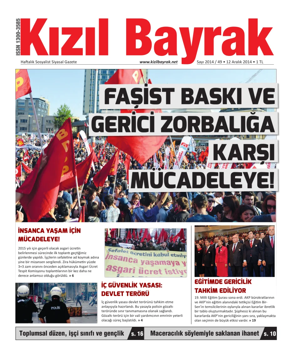 Yıl 2014 Sayı 49 12 Aralık kapak görseli