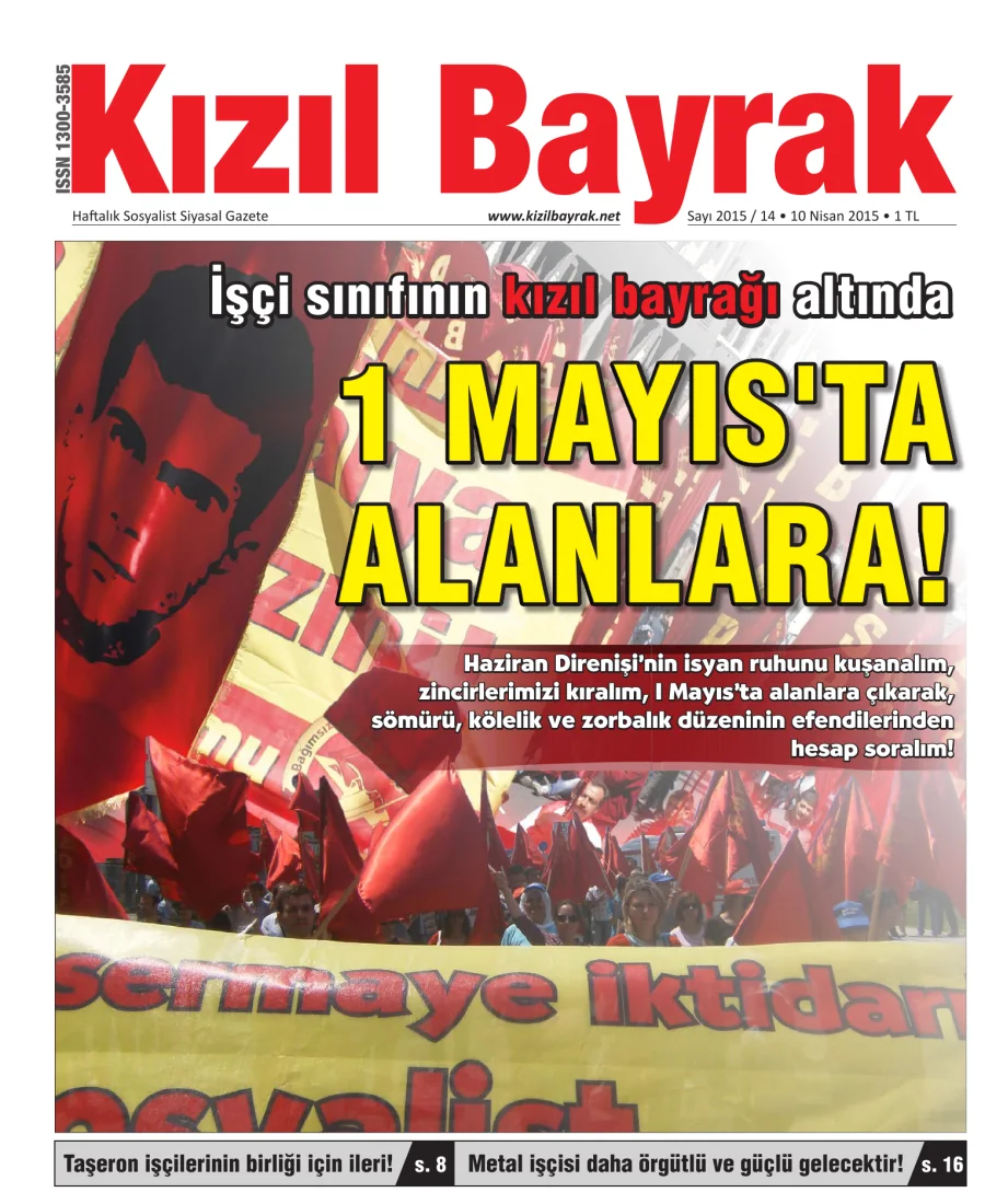 Yıl 2015 Sayı 14 10 Nisan kitap kapağı