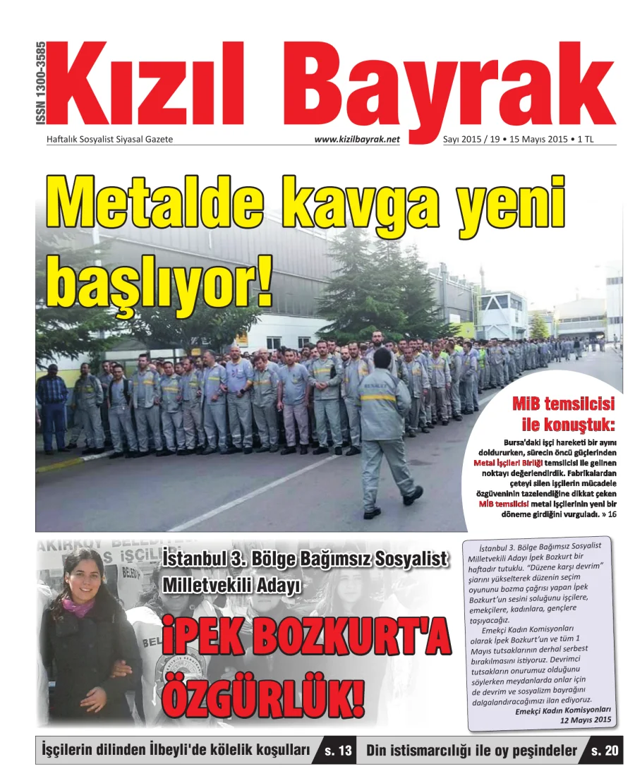Yıl 2015 Sayı 19 15 Mayis kitap kapağı