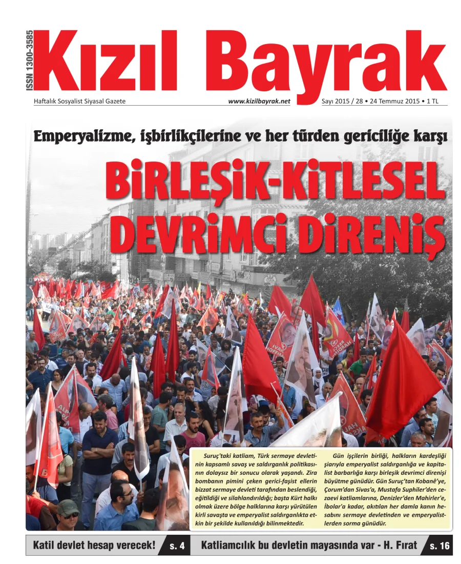 Yıl 2015 Sayı 28 24 Temmuz kapak görseli