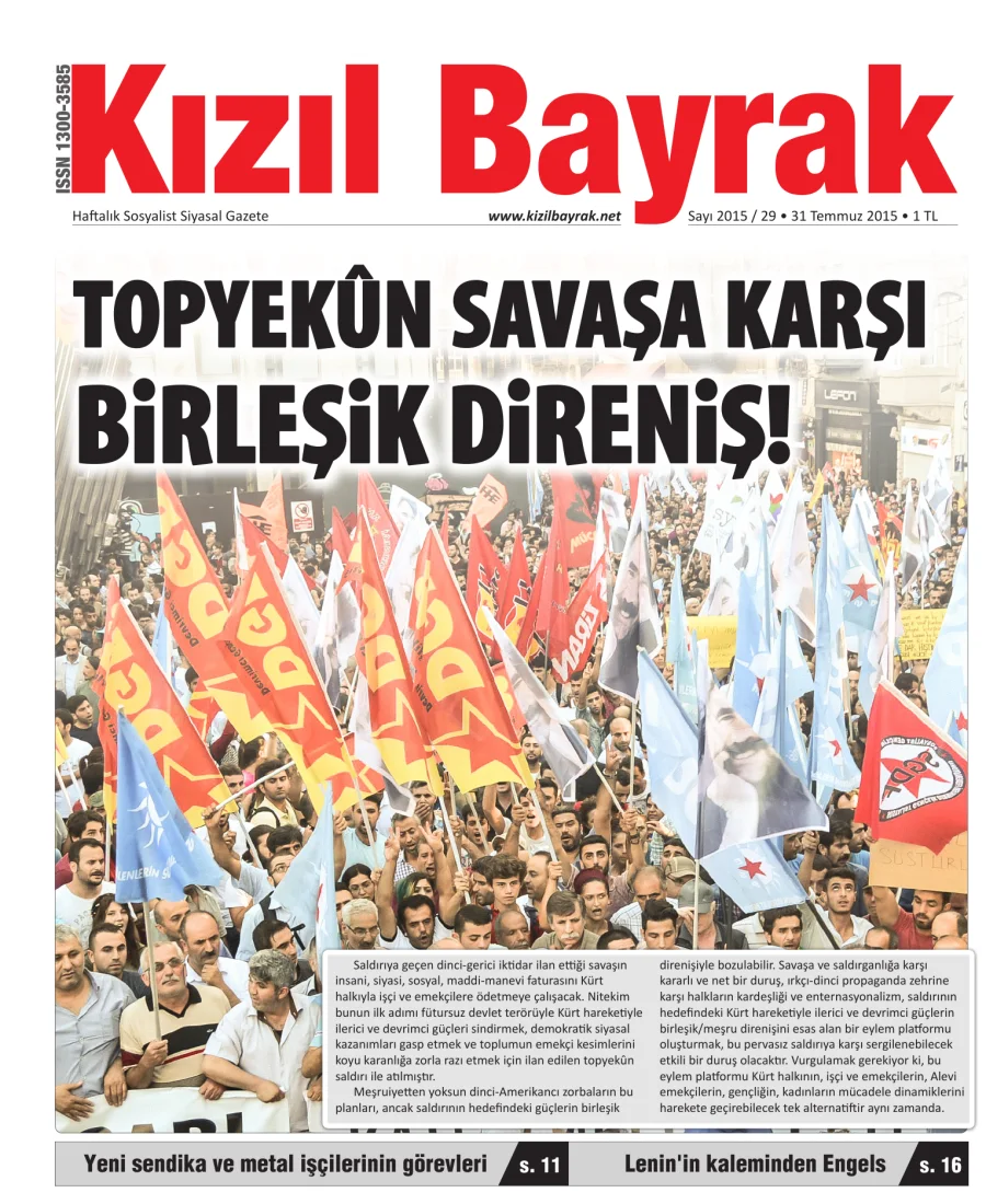 Yıl 2015 Sayı 29 31 Temmuz kapak görseli